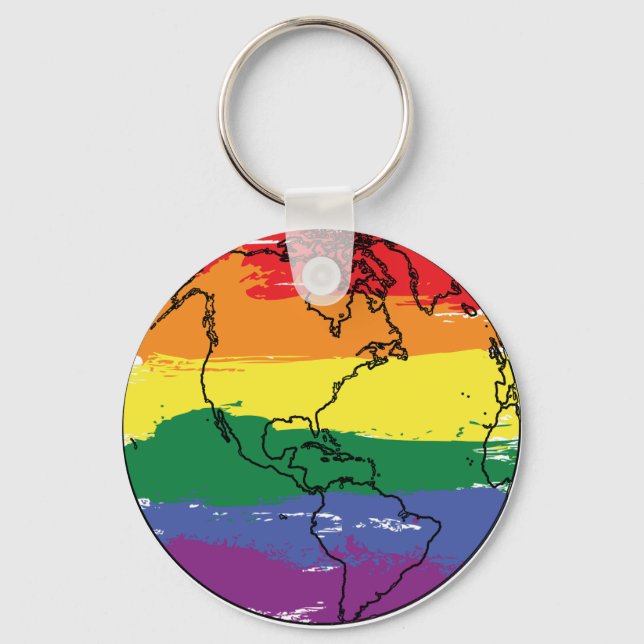 LGBTQ+ Global Flagga Nyckelring (Framsida)