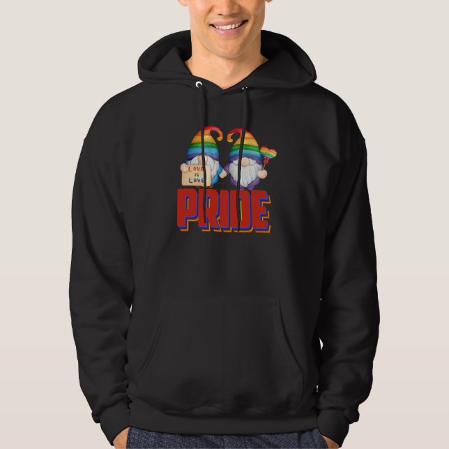 LGBTQ Gnome Pride Month 2023 Rainbow Gay Pride Par Hoodie (Framsida)