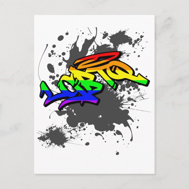 LGBTQ Graffiti | LGBTQ+ Pride Postkarte Vykort (Framsida)