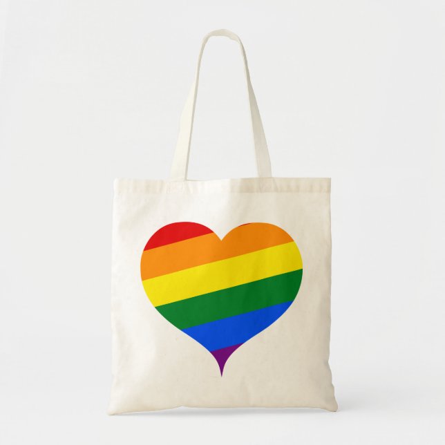 LGBTQ-hjärtaregnbåge Tygkasse (Framsidan)