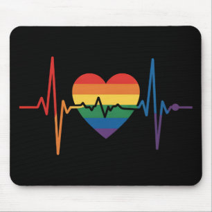 LGBTQ Hjärtslag Hjärtade Pride Hbtq Lesbisk Trans Musmatta