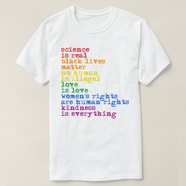 LGBTQ-Höger Vetenskapen är verklig Kärlek är Kärle T Shirt (Design framsida)