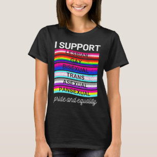 LGBTQ I stöder pansexual asexual trans bisexual g T Shirt
