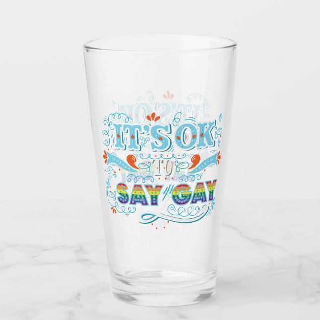 LGBTQ | It's OK To Say Gay | Pride | Rainbow Glaskopp (Framsida)