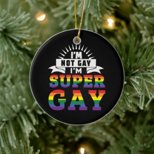 LGBTQ Jag heter Toppen Gay GAY PRIDE Julgransprydnad Keramik