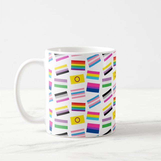 Lgbtq jämlikhet flaggor lgbtq sömlös flagga mönste kaffemugg (Vänster)