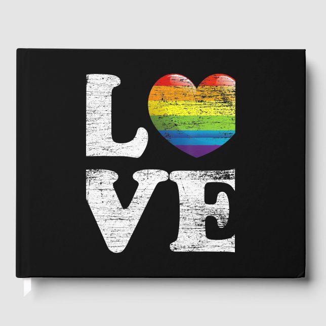 lgbtq kärlek, regnbåge flagga månad valentines day gästböcker (Framsida)