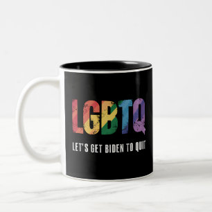 LGBTQ Låt oss få Biden att sluta med Gay Pride  Två-Tonad Mugg