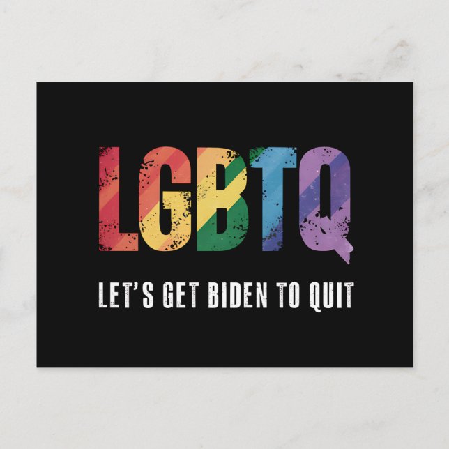 LGBTQ Låt oss få Biden att sluta med Gay Pride  Vykort (Framsida)