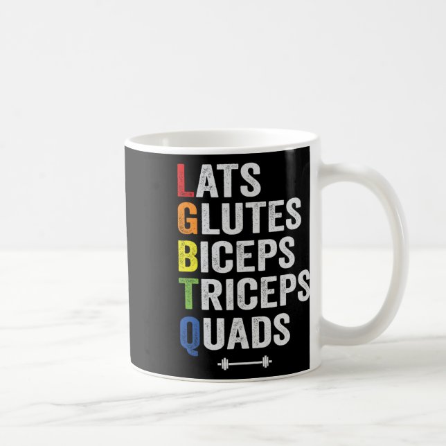 Lgbtq Lats Glutes Biceps Triceps Quads Weigh Kaffemugg (Höger)