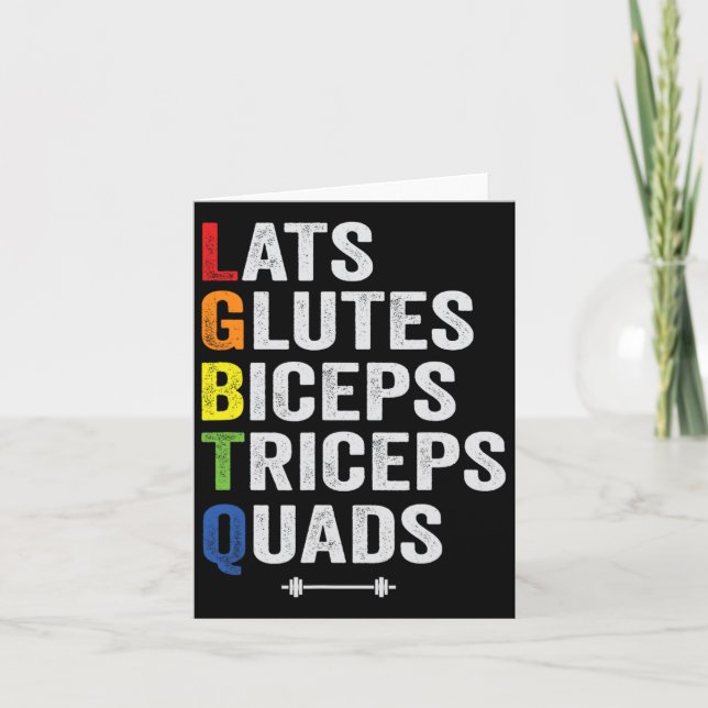 Lgbtq Lats Glutes Biceps Triceps Quads Weigh Kort (Framsida)