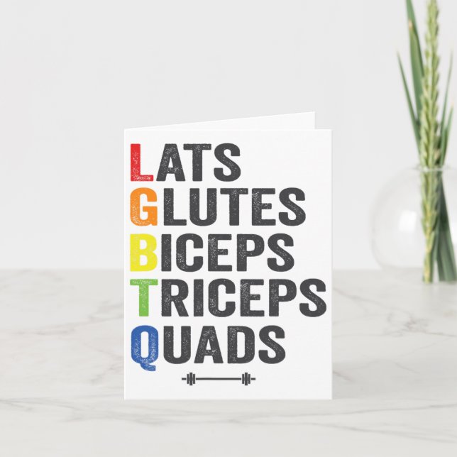 Lgbtq Lats Glutes Biceps Triceps Quads Weigh Kort (Framsida)