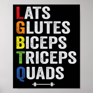 Lgbtq Lats Glutes Biceps Triceps Quads Weigh Poster