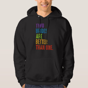 Lgbtq Lesbisk Bi Brides Rainbow Flagga Bröllop Hoodie