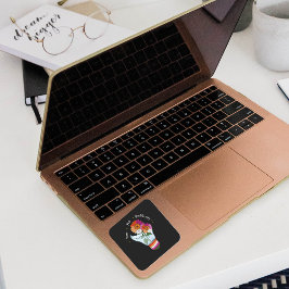 LGBTQ Lesbisk Flagga Solblommor i en lätt lampa Fyrkantigt Klistermärke