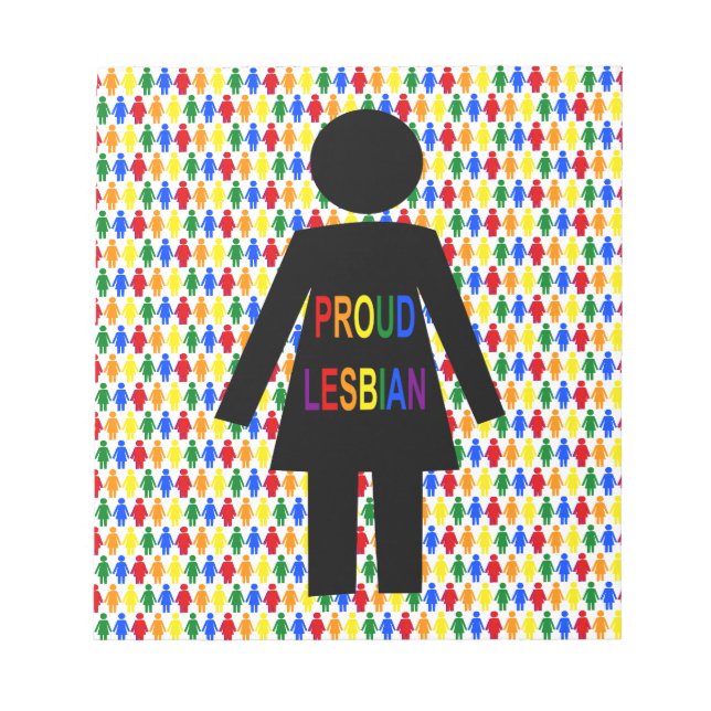 LGBTQ Lesbisk Silhouette och Rainbow Dam Anteckningsblock (Framsida)