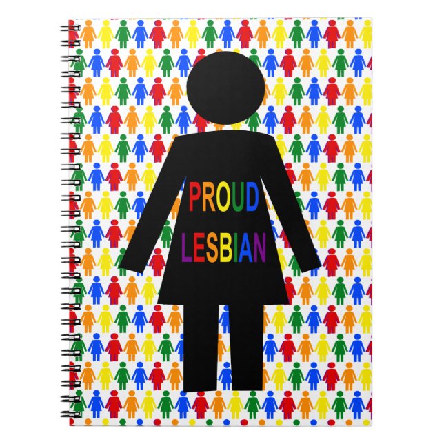 LGBTQ Lesbisk Silhouette och Rainbow Dam Anteckningsbok (Framsidan)