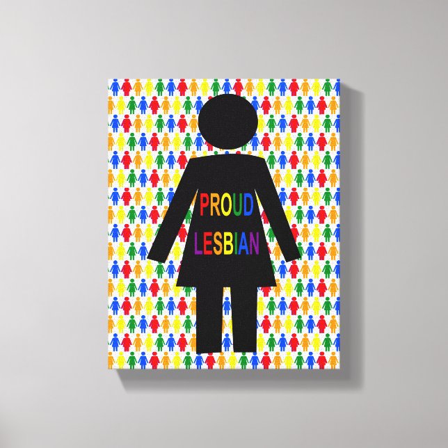 LGBTQ Lesbisk Silhouette och Rainbow Dam Canvastryck (Framsida)