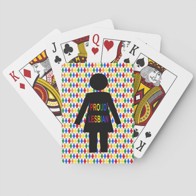 LGBTQ Lesbisk Silhouette och Rainbow Dam Casinokort (Baksidan)