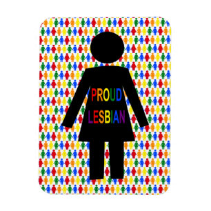 LGBTQ Lesbisk Silhouette och Rainbow Dam Magnet
