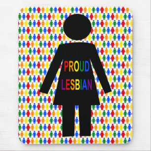 LGBTQ Lesbisk Silhouette och Rainbow Dam Musmatta