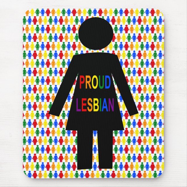 LGBTQ Lesbisk Silhouette och Rainbow Dam Musmatta (Framsidan)