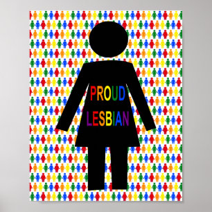 LGBTQ Lesbisk Silhouette och Rainbow Dam Poster