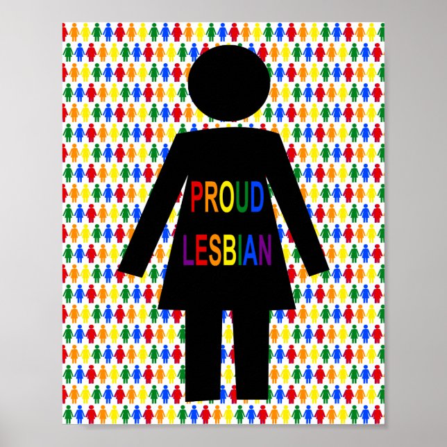 LGBTQ Lesbisk Silhouette och Rainbow Dam Poster (Framsidan)