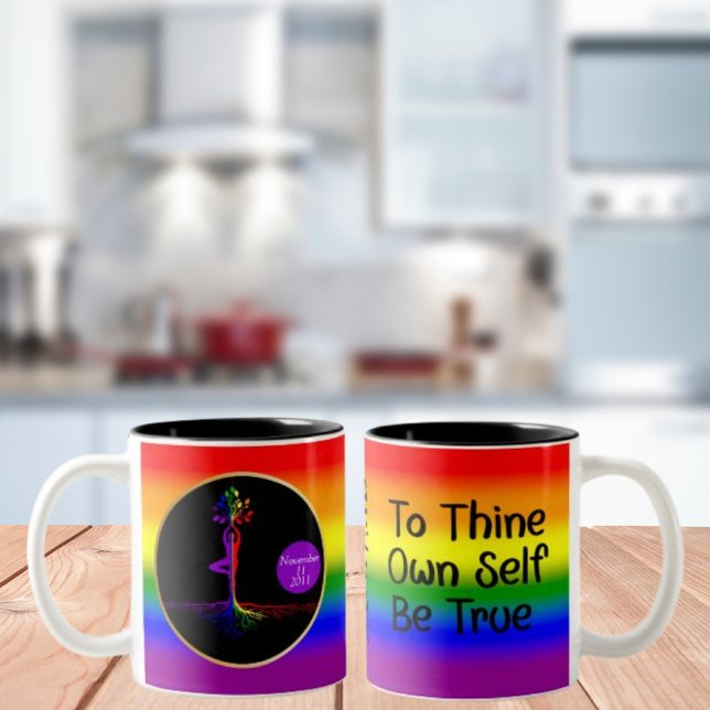 LGBTQ Livets träd Recovery Gift Två-Tonad Mugg (Skapare uppladdad)