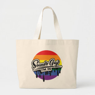LGBTQ Ljud Gay, jag är i Regnbåge PRIDE Jumbo Tygkasse