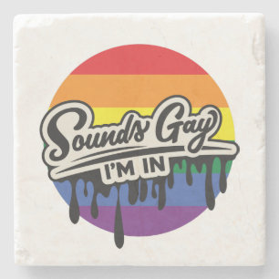 LGBTQ Ljud Gay, jag är i Regnbåge PRIDE Stenunderlägg