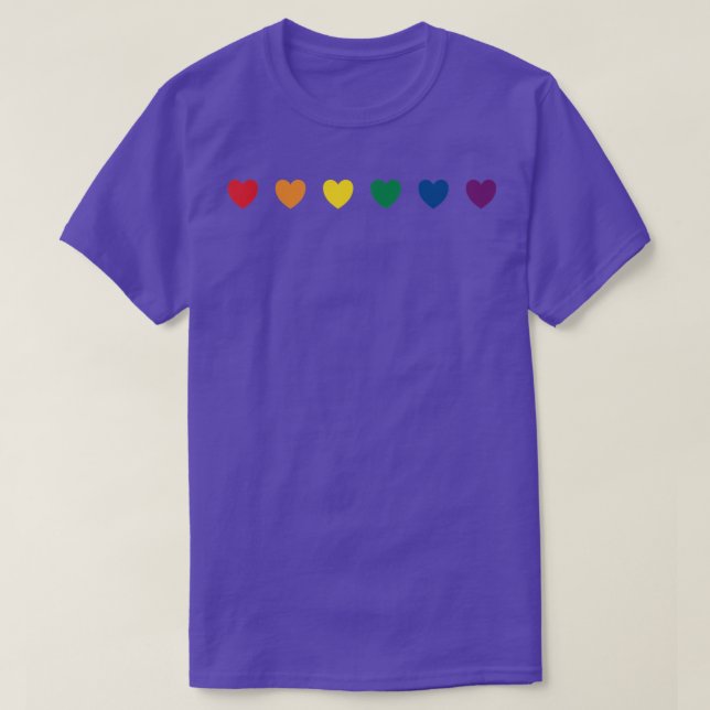LGBTQ+ Love Pride Hearts  T Shirt (Design framsida)