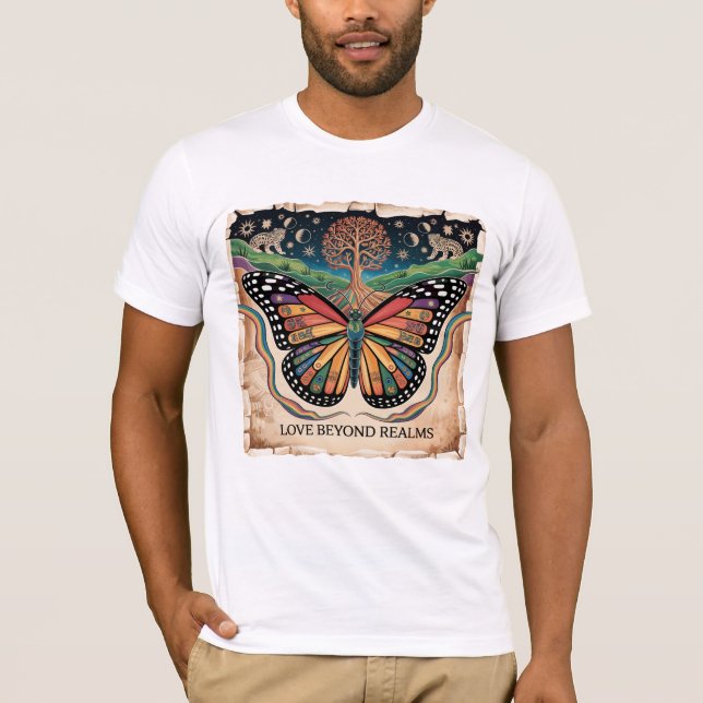 LGBTQ Mayan Butterfly Shirt | Rainbow Pride Tee (Framsida)