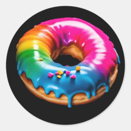 Lgbtq+ neon-prityd mördegskaka runt klistermärke