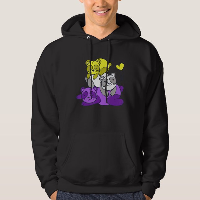 Lgbtq Nonbinary Pride Sloth Lgbt Nonbinary Flagga  Hoodie (Framsida)