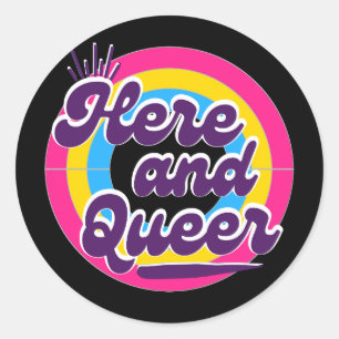 LGBTQ: Pansexual Flagga - här och i kön Runt Klistermärke