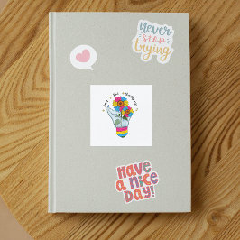 LGBTQ Pansexual Flagga Sunblommor i en lätt glödla Fyrkantigt Klistermärke