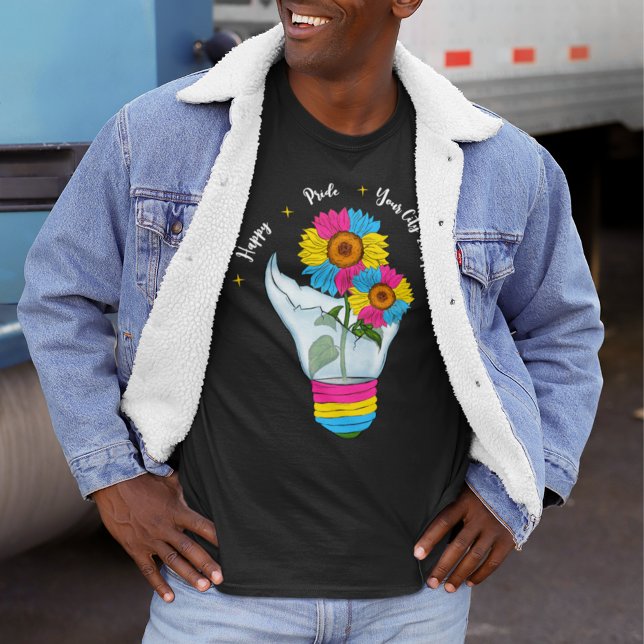 LGBTQ Pansexual Flagga Sunblommor i en lätt glödla T Shirt (Skapare uppladdad)