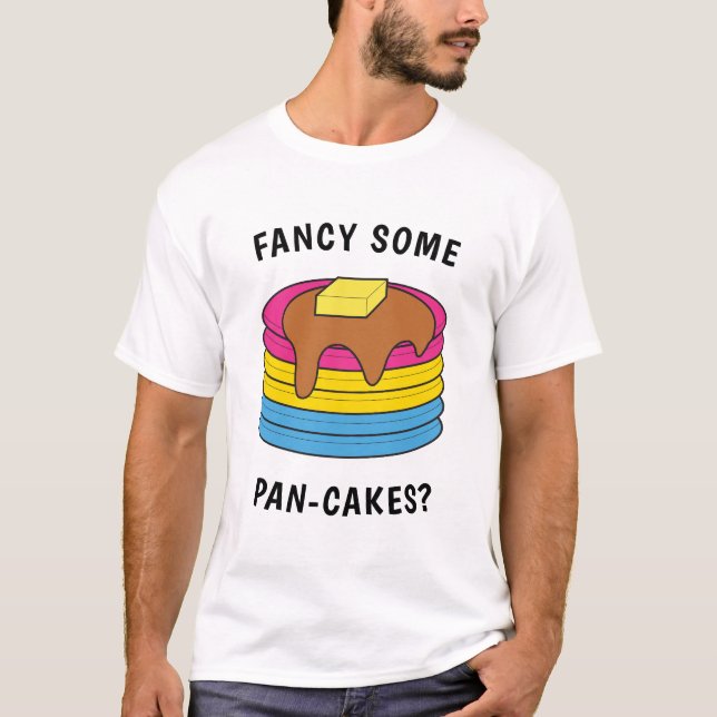 LGBTQ Pansexual Pride Finare vissa Pan-cakes T Shirt (Framsida)