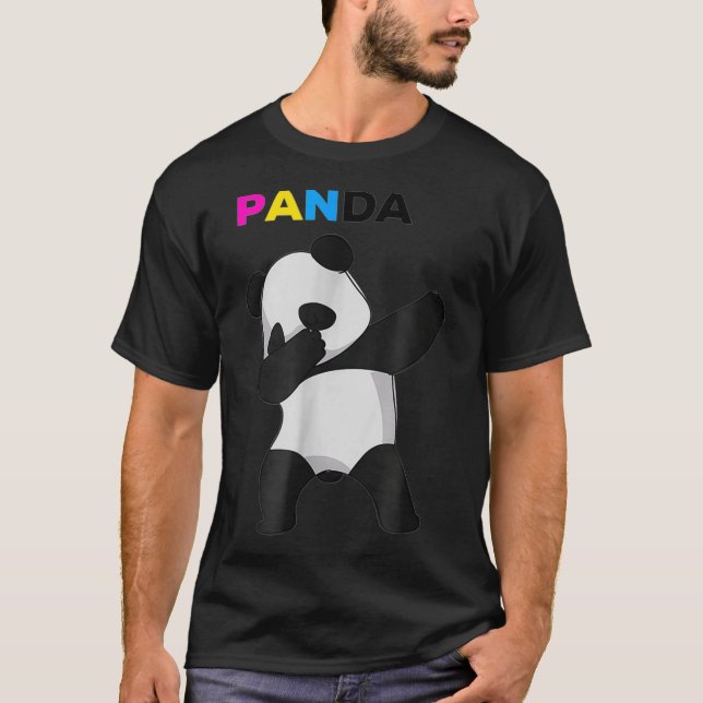 LGBTQ Pansexual Pride Panda T Shirt (Framsida)