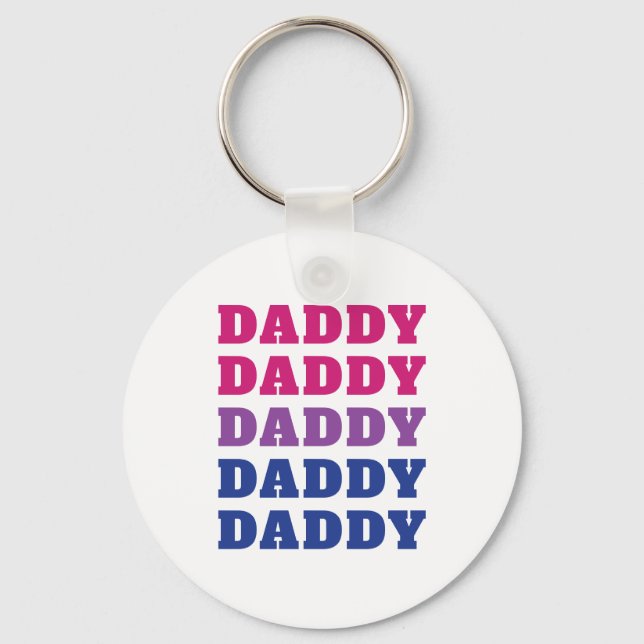 LGBTQ Pappa Bisexual Pride Pappa Fars dag Nyckelring (Framsida)