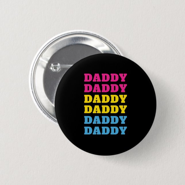 LGBTQ: Pappa Pansexual Pride Pappa Fars dag Knapp (Framsida & baksida)