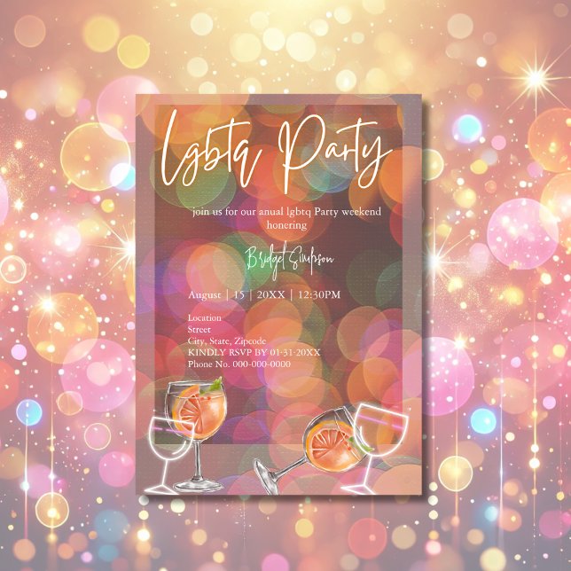 Lgbtq Party & Cocktail helg Inbjudningar (Skapare uppladdad)