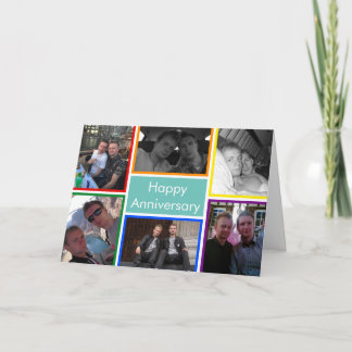 LGBTQ Plus Lycklig-årsdagen för regnbågsfoto Kort