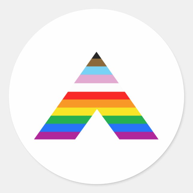 LGBTQ POC Ally Symbol Runt Klistermärke (Framsida)