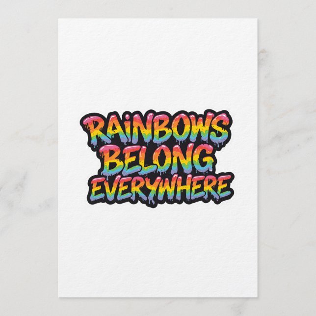 LGBTQ Pride Design – “Rainbows Belong Everywhere”  Inbjudningar (Framsida)