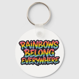 LGBTQ Pride-design – “Regnbågar hör hemma överallt Nyckelring