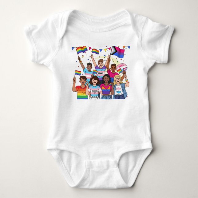 LGBTQ+ Pride Firande: Inkluderande design T Shirt (Framsida)