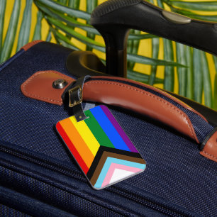 LGBTQ & Pride - Flagga Regnbågsförlopp/taggen Logg Bagagebricka