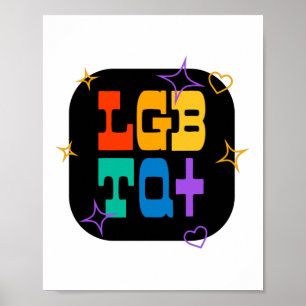 LGBTQ+. PRIDE+HBT. Regnbåge Poster